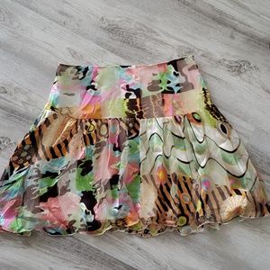 Walter 100% Silk abstract mini skirt 4